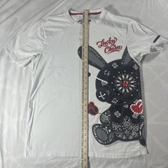 BKYS Black Keys Lucky Charm White T Shirt w/ Red Embroidered Bunny Doll M