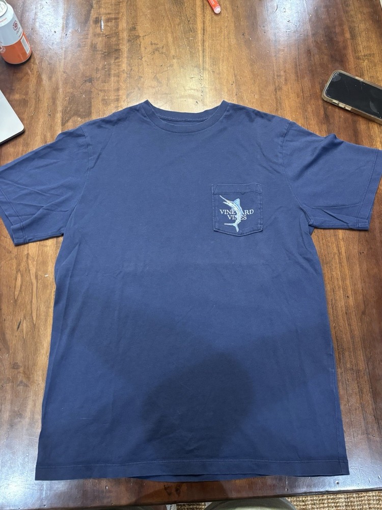 Vineyard Vines Blue Marlin Graphic T-Shirt Mens Small Fishing Swordfish Nautical