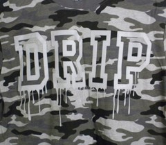 Brooklyn’s Best DRIP Men’s Gray Camouflage Tee Shirt Size L