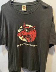 Vintage Blind Pig Records Shirt Mens Black Fruit Of The Loom Graphic Tee 90s