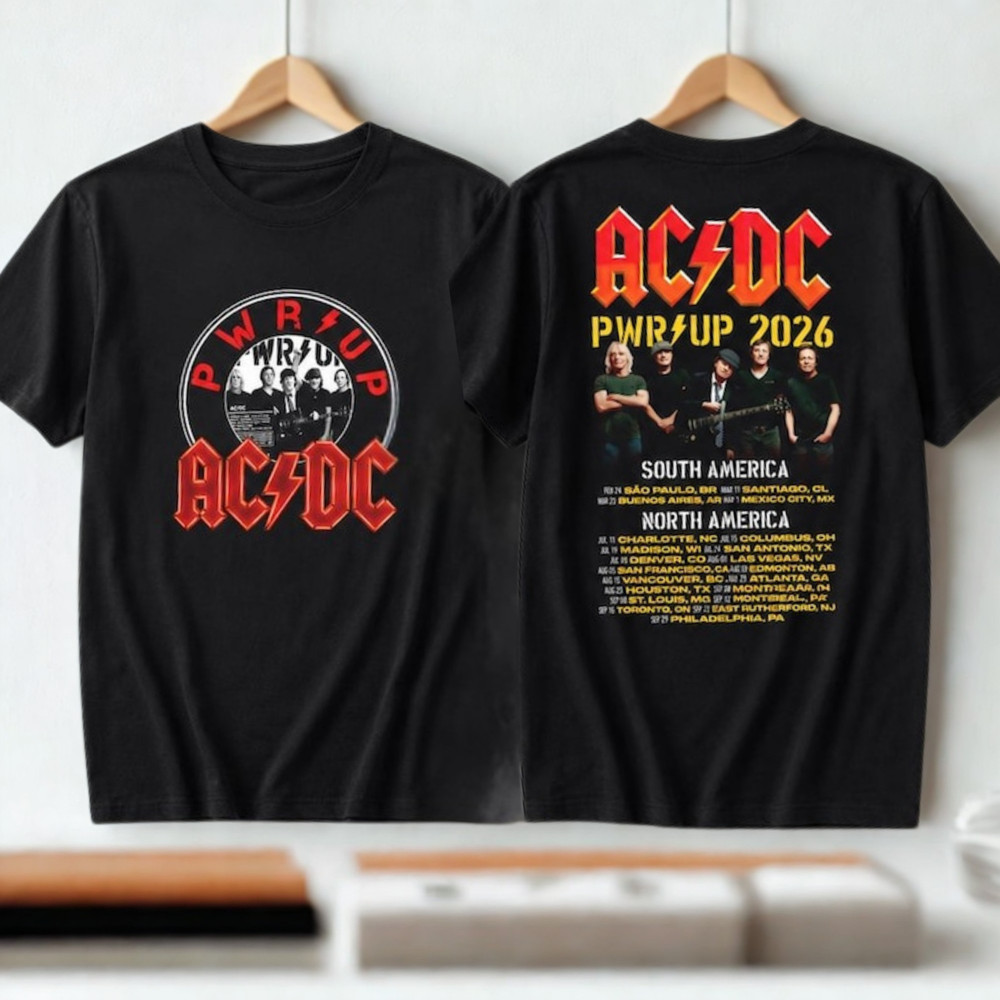 AC/DC PWR UP 2026 Shirt, Rock Tour Dates Tee, Music Fan Gift