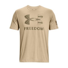 Under Armour 1370811 Men’s UA Freedom Logo T-Shirt, Sand/Federal Tan, Medium