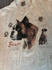 Vintage 1990s Wild Side Boxer Dog Breed Graphic T-Shirt Gray XXL