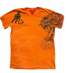 Vintage Y2K Shanghai Tang Tiger Graphic Tee In Orange Size S