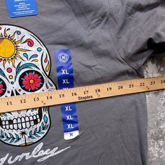 Hurley Mens Dia De Surf Sugar Skull Graphic Tee Stone Grey XL NWT