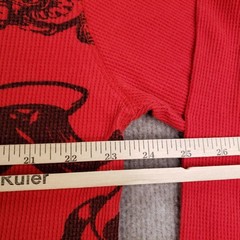 Avirex Shirt Mens 2XL Red Thermal Waffle Knit Long Sleeve Graphic Skull