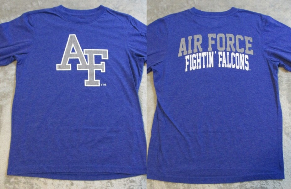 Air Force Shirt Mens Medium Blue Fighting Falcons Military Long Sleeve Retired