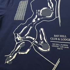 Puma x Arnold Palmer T-Shirt -M- Navy Bay Hill Club Golf Signature Map Stretch