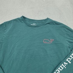 Vineyard Vines T-Shirt Mens 2XL Green Applique Whale Long Sleeve 1V019889 XXL