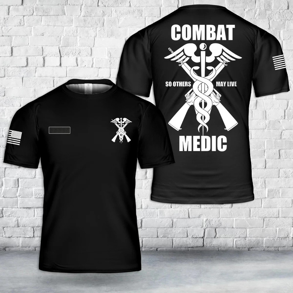 Custom Name US Army Combat Medic AOP Shirt Military 3D Shirt Full Size S-5XL