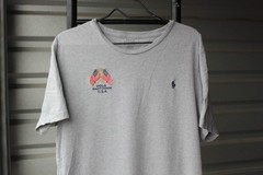 Men’s Polo Ralph Lauren USA Cross Flags Gray T Shirt Size XL