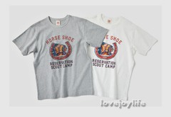 NON STOCK US Retro Heavy Cotton T-Shirt Painted Chieftain/Horse Shoe Basic Tee