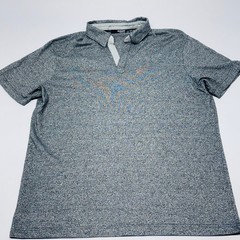 Murano Liquid Luxury Mens Slim Fit Gray V-neck Johnny Collar Shirt XL Business