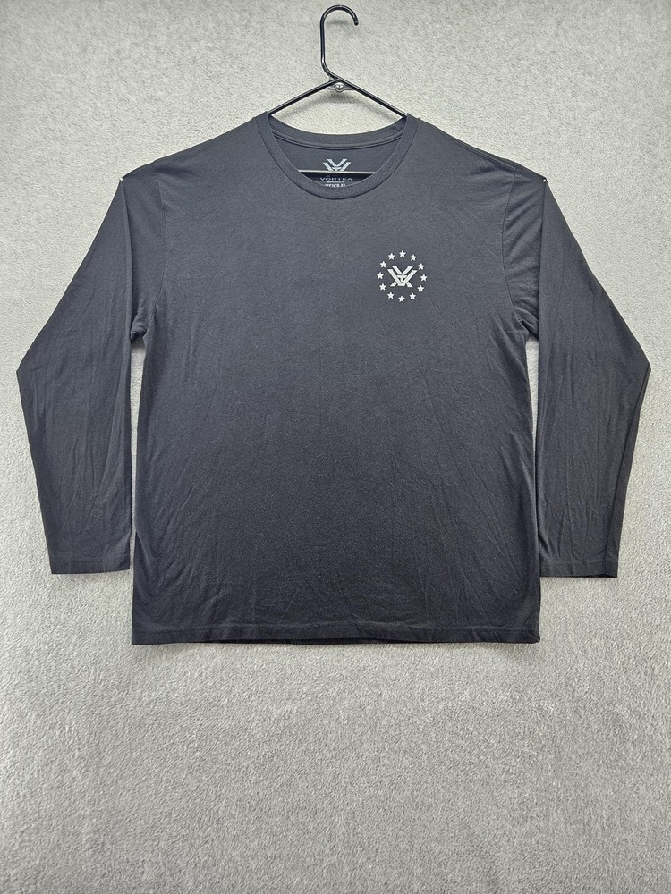 Vortex Shirt Mens XL Black Long Sleeve Crew Neck Logo Jersey Lightweight