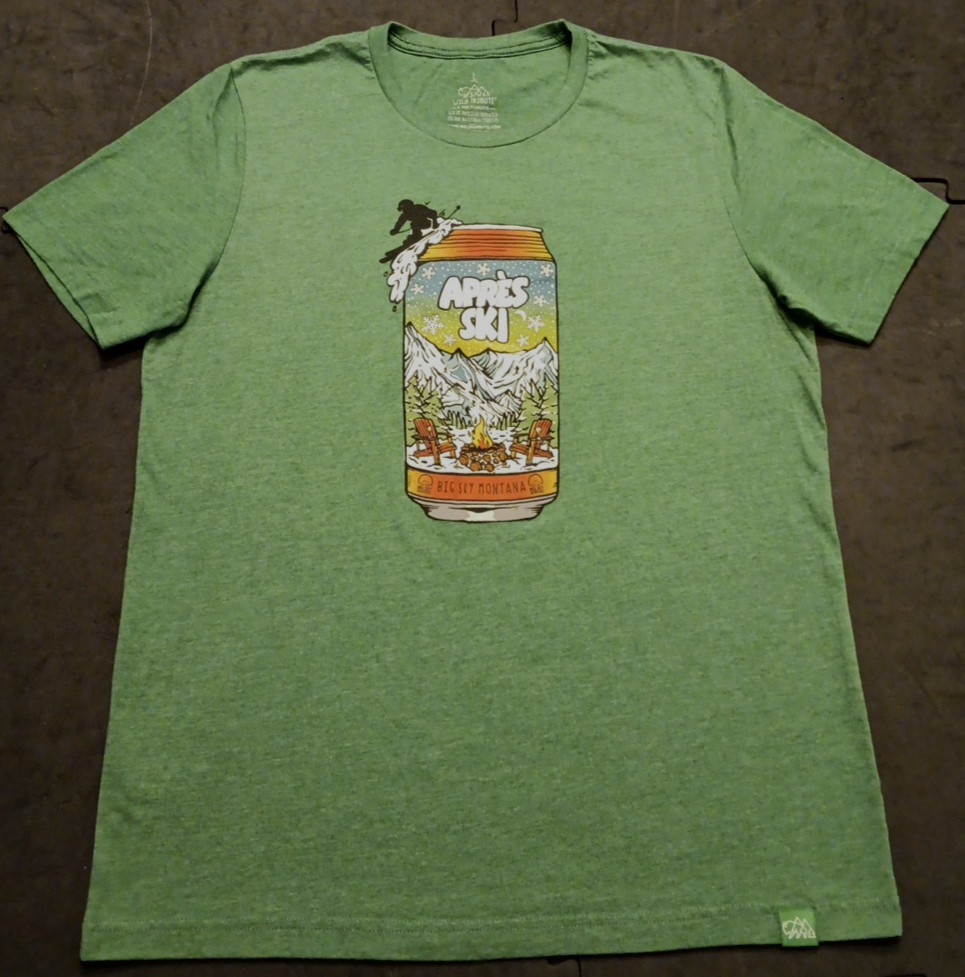 Large Wild Tribute Big Sky Montana Apres Ski Graphic Beercan Ski Scene T Shirt
