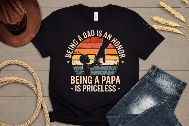 Papa Is Priceless Gildan Tee Dad Honor Grandfather Gift
