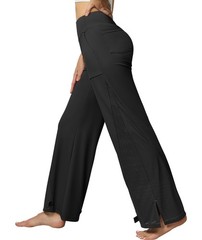 Women’s Wide Leg Yoga Pants with Pockets High Waist Loose Casual Trousers