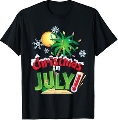 Funny Christmas in July Summer Beach Vacation Xmas Men Women T-Shirt