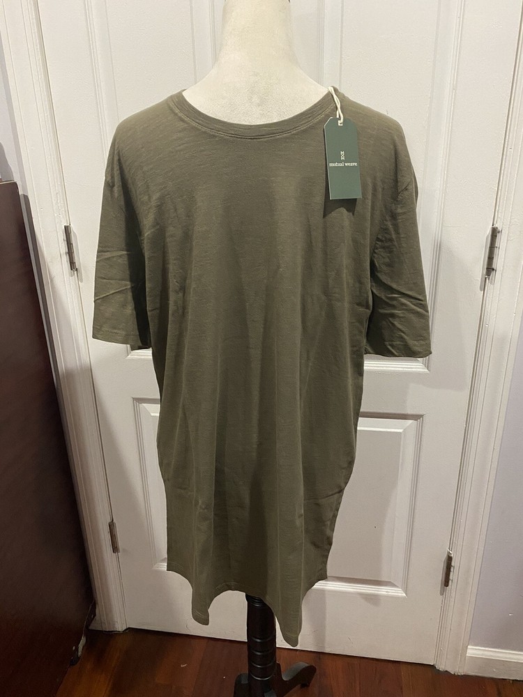 Mutual Weave L Crew Neck Short Sleeve Safari Green Olive Tshirt