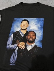 Distressed Devin Booker and Kevin Durant Step Brothers Muscle Tee Size L Cotton