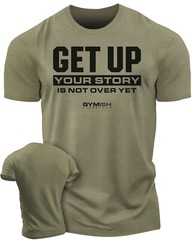 073. Get Up Funny Workout Gym T-Shirt for Men