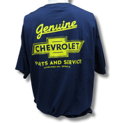 Chevrolet Genuine Parts & Service Graphic Cotton T-Shirt Blue Official Licensed