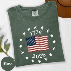 USA Flag 250 Years Shirt 1776 to 2026 Patriotic Anniversary Graphic Sweatshirt