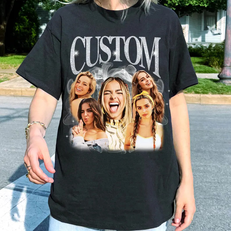 Custom Graphic Photo Vintage Washed Bootleg Shirt Tee Custom