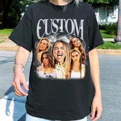 Custom Graphic Photo Vintage Washed Bootleg Shirt Tee Custom