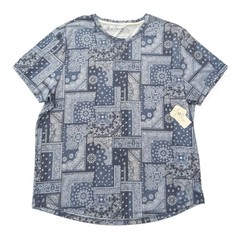 Sun Stone Bandana Blue Paisley Print Tee Short Sleeve Shirt Men’s Size XXL NWT