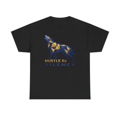 Hustle In Silence Wolf Shirt, Geometric Wolf T-Shirt, Motivational Tee, Wolf