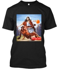 NWT NOT TODAY SATAN JESUS CROSSOVER BASKETBALL PARODY VINTAGE GIFT T-SHIRT S-3XL