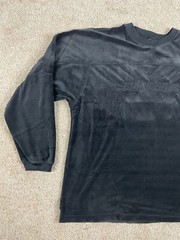 Starter Basic T-Shirt Mens XL Casual Knit Crewneck Long Sleeve Cuff Logo Black