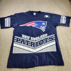Vintage 90s New England Patriots Shirt Men XL AOP Salem Sports Single Stitch NFL