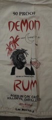Vtg 90s Demon Rum La Trenzz Sugar Sack Faded Hoodie Shirt Boxy Made In USA