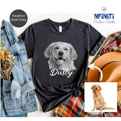 Custom Pet Portrait Comfort Tee Personalized Dog Cat Photo Shirt