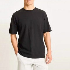 Tommy Bahama Silk Cotton Pique T-Shirt Mens sz L Black Short Slvs Crewneck