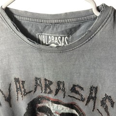 Valabasas Graphic Tee Mens sz S Grunge Skull Don’t Panic Gray 100% Cotton Street