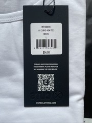 Cuts Clothing AO Curve Hem T-Shirt Crewneck Polyester Cotton Blend, White, Large