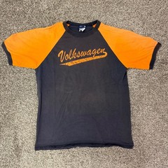 Volkswagen Mens Raglan T-Shirt Black Orange Graphic Tee Avanti Collection XL