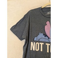 Disney Stitch Graphic T Shirt Mens Large L Gray Not Today Short Sleeve