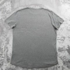 Buck Mason Slub Shirt Mens Large Gray Tri-Blend Crewneck Soft Tee Curved Hem