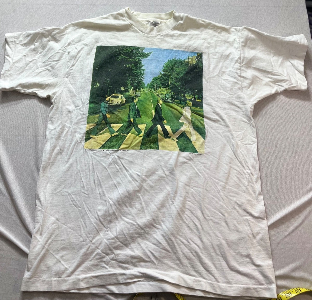 vintage beatles abbey road t shirt size XL 1990 print