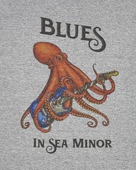 New Retro Hobby Octopus “Blues In Sea Minor” Men’s T-Shirt, Various Sizes