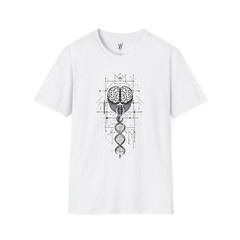 Geometric Brain DNA T-Shirt, Artistic Unisex Tee, Science Gift, Unique Design,