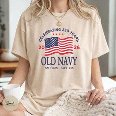 Unisex OLD NAVY USA 250th anniversary shirt, US Flag 250 Years Patriotic Tee