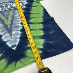 Majestic NFL Seattle Seahawks Mens T-Shirt M Blue Green Tie Dye Football Graphic