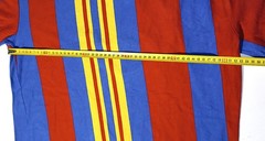 Karl Kani Vintage T-Shirt M Unisex Vertical Stripes Blue Red Yellow Embroidered