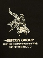 Defcon Group x Half Face Blades HFB Heavyweight Tee Black Large