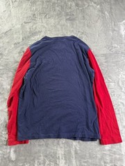 Polo Ralph Lauren Colorblock Spellout Men’s T-Shirt L Blue Red Contrast Sleeves